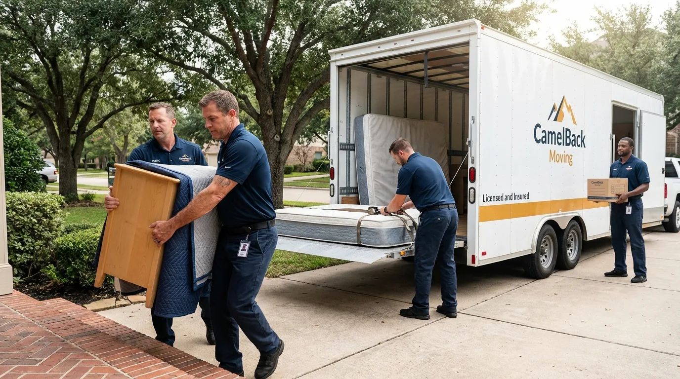 Crew loading residential truck for cross-state move from Kill Devil Hills, NC