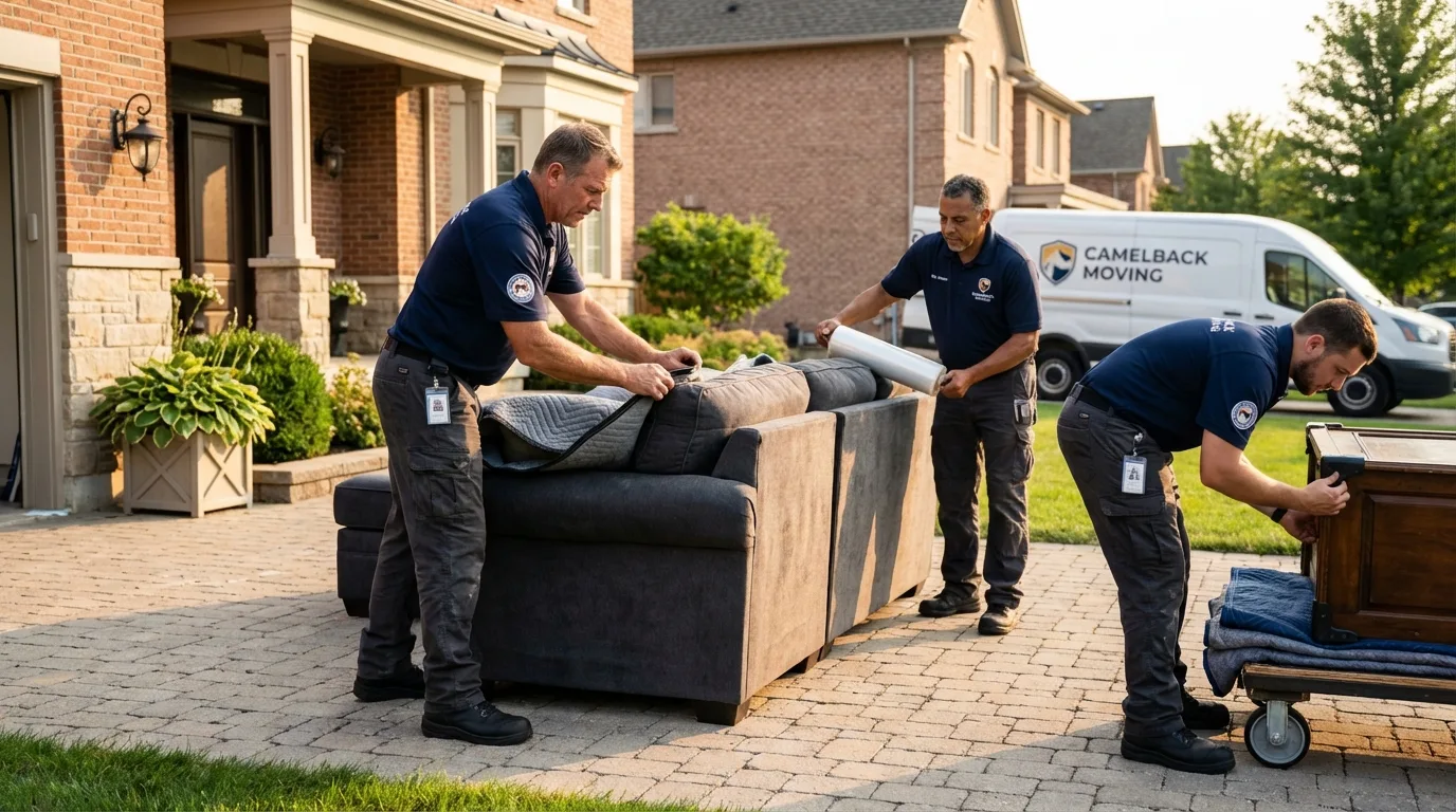 Large estate moving crew wrapping furniture in Kill Devil Hills, NC